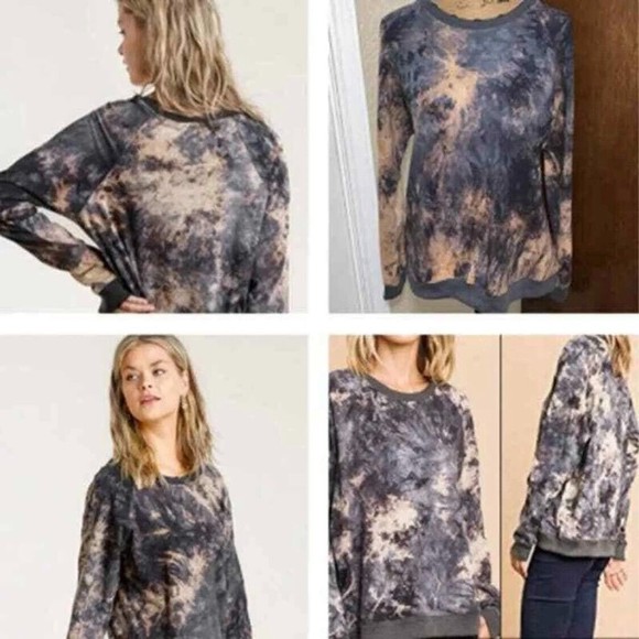 SALE! Women’s Medium Tie-Dye Oversized Top Distressed Pullover Stretchy Cotton - Picture 1 of 4